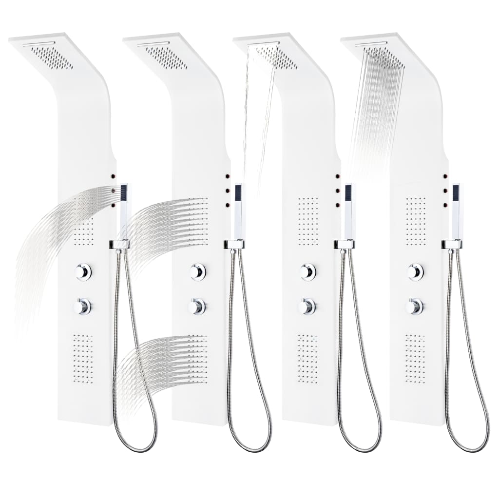 vidaXL Shower Panel Unit Aluminium 20x44x130 cm White