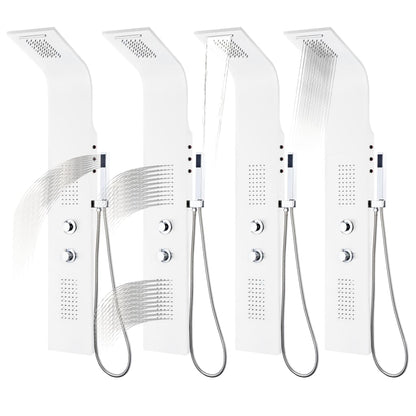 vidaXL Shower Panel Unit Aluminium 20x44x130 cm White