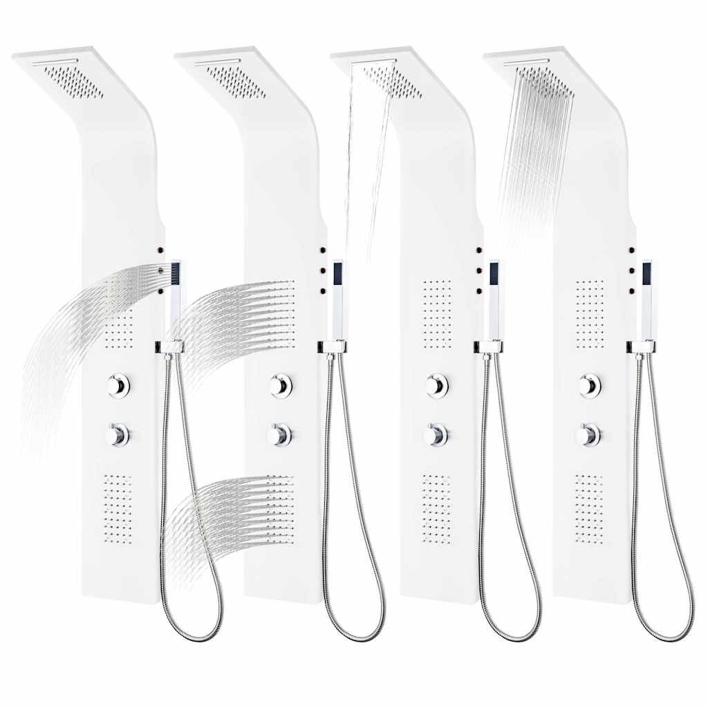 vidaXL Shower Panel Unit Aluminium 20x44x130 cm White