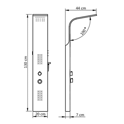 vidaXL Shower Panel Unit Aluminium 20x44x130 cm White