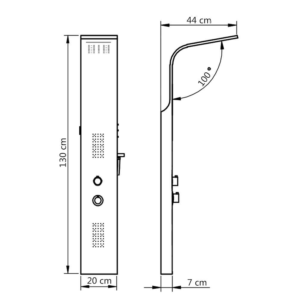 vidaXL Shower Panel Unit Aluminium 20x44x130 cm White