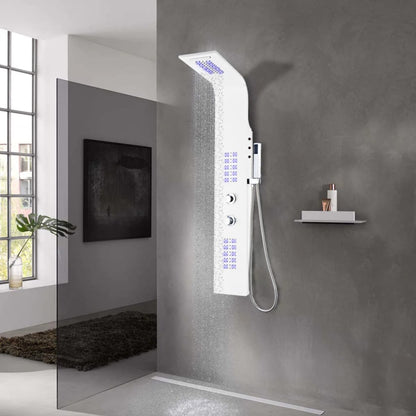 vidaXL Shower Panel Unit Aluminium 20x44x130 cm White