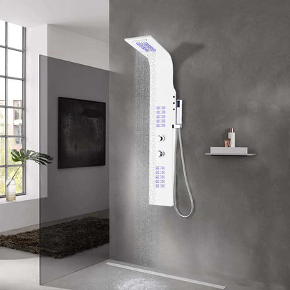 vidaXL Shower Panel Unit Aluminium 20x44x130 cm White