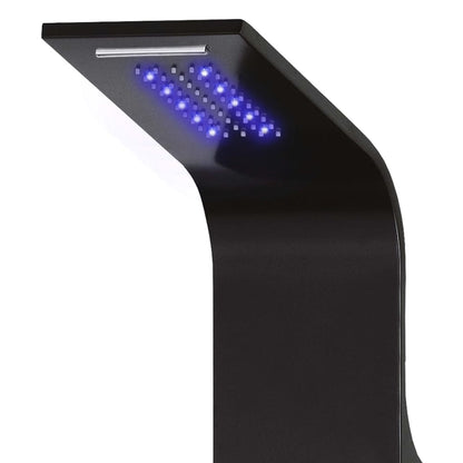 vidaXL Shower Panel Unit Aluminium 20x44x130 cm Black
