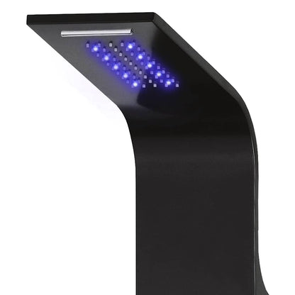 vidaXL Shower Panel Unit Aluminium 20x44x130 cm Black