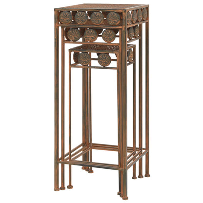 vidaXL Plant Stand Set 3 Pieces Vintage Style Metal Rusty