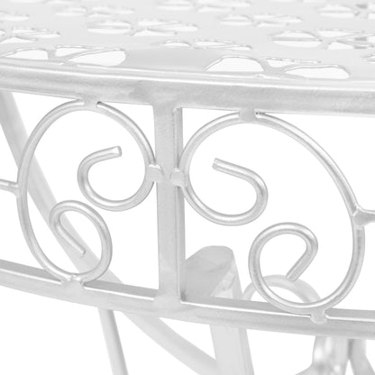 vidaXL Side Table Vintage Style Half Round Metal 72x36x74 cm Silver