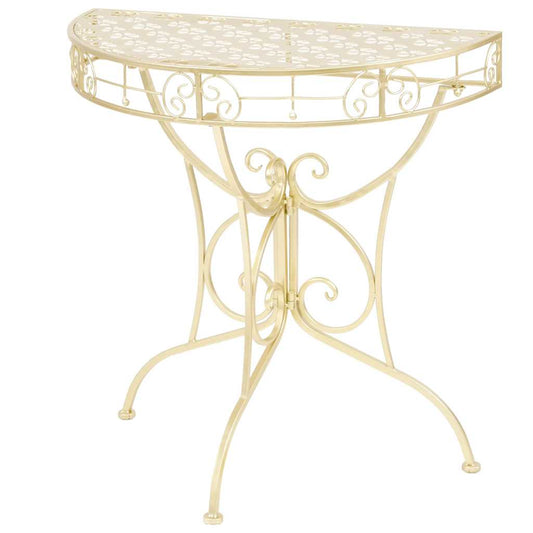 245930 vidaXL Side Table Vintage Style Half Round Metal 72x36x74 cm Gold