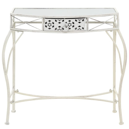 vidaXL Side Table French Style Metal 82x39x76 cm White