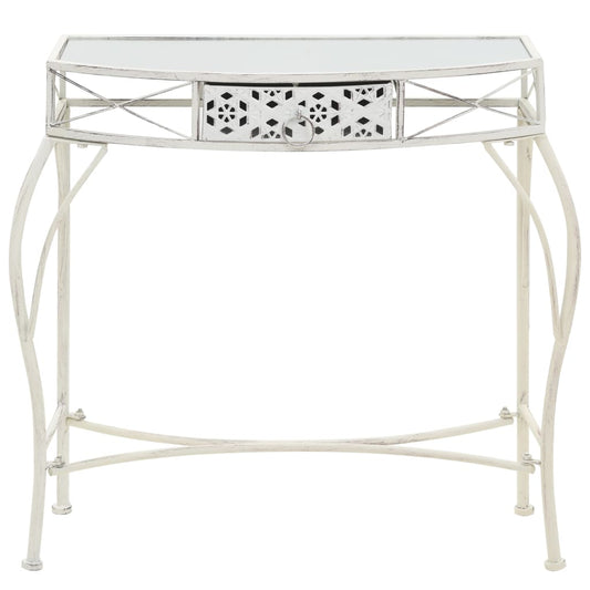 vidaXL Side Table French Style Metal 82x39x76 cm White