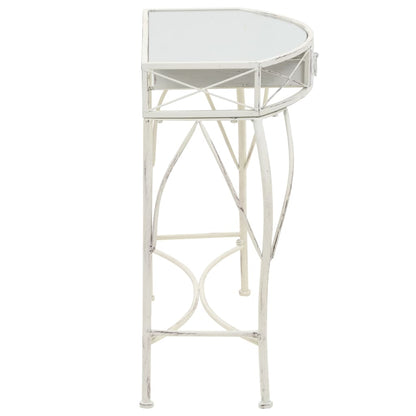 vidaXL Side Table French Style Metal 82x39x76 cm White