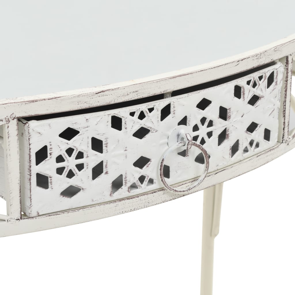 vidaXL Side Table French Style Metal 82x39x76 cm White