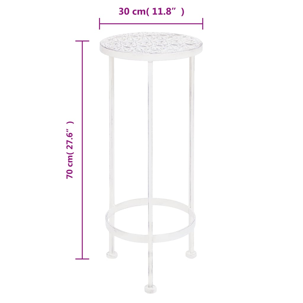 vidaXL Plant Stand Set 3 Pieces Vintage Style Metal Antique White