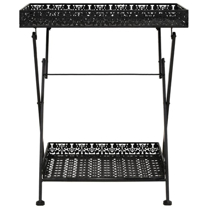 vidaXL Folding Tea Table Vintage Style Metal 58x35x72 cm Black