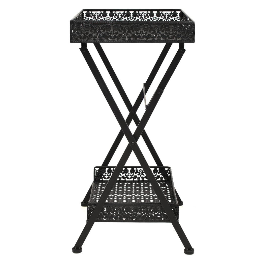 vidaXL Folding Tea Table Vintage Style Metal 58x35x72 cm Black