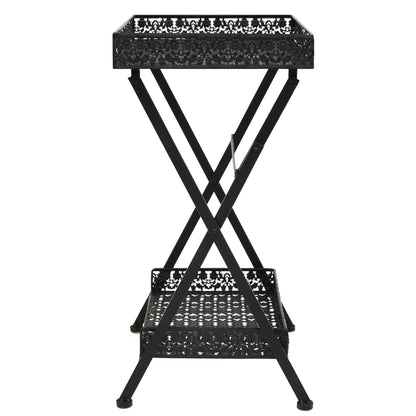 vidaXL Folding Tea Table Vintage Style Metal 58x35x72 cm Black