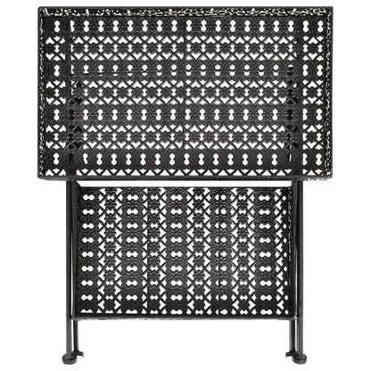 vidaXL Folding Tea Table Vintage Style Metal 58x35x72 cm Black