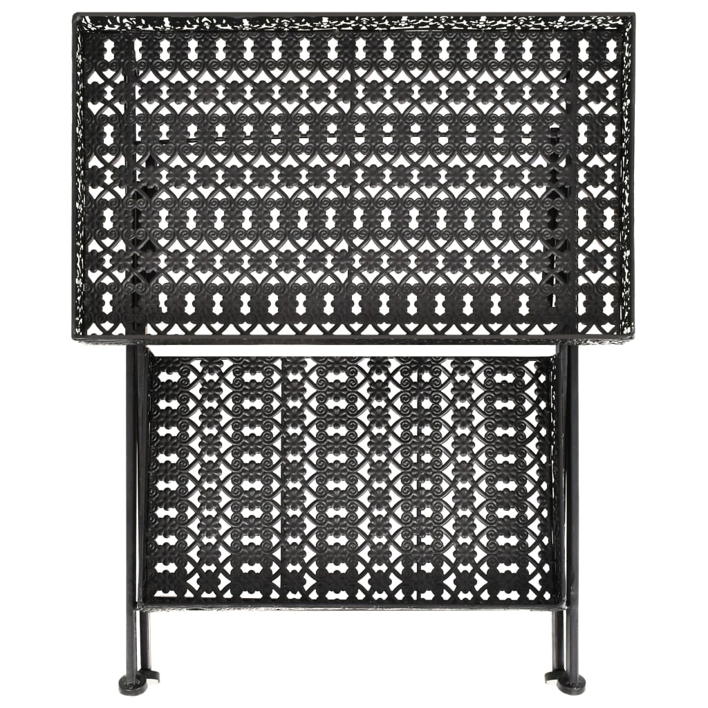 vidaXL Folding Tea Table Vintage Style Metal 58x35x72 cm Black