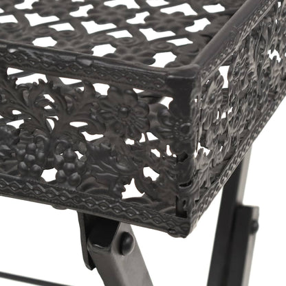 vidaXL Folding Tea Table Vintage Style Metal 58x35x72 cm Black