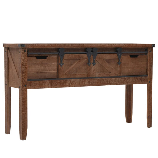 246121 vidaXL Console Table Solid Fir Wood 131x35,5x75 cm Brown