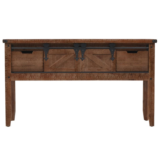 246121 vidaXL Console Table Solid Fir Wood 131x35,5x75 cm Brown