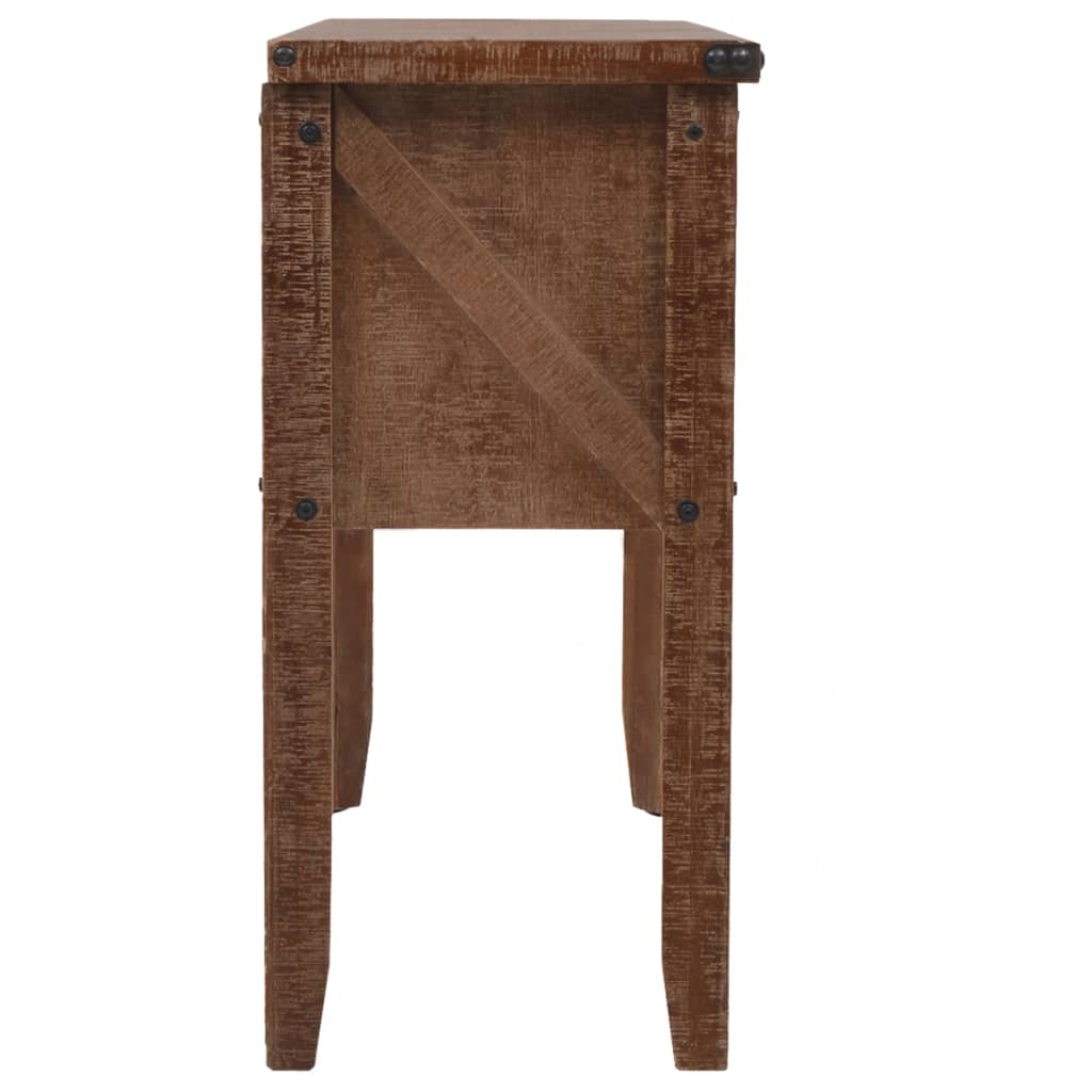 246121 vidaXL Console Table Solid Fir Wood 131x35,5x75 cm Brown