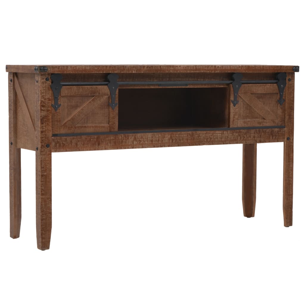 246121 vidaXL Console Table Solid Fir Wood 131x35,5x75 cm Brown