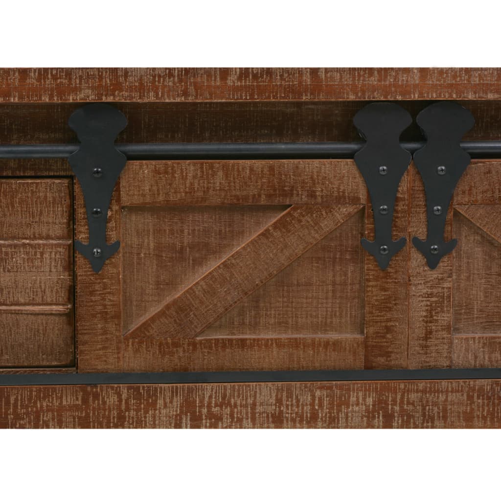 246121 vidaXL Console Table Solid Fir Wood 131x35,5x75 cm Brown