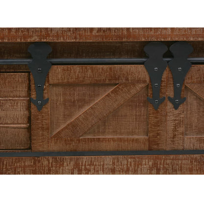 246121 vidaXL Console Table Solid Fir Wood 131x35,5x75 cm Brown