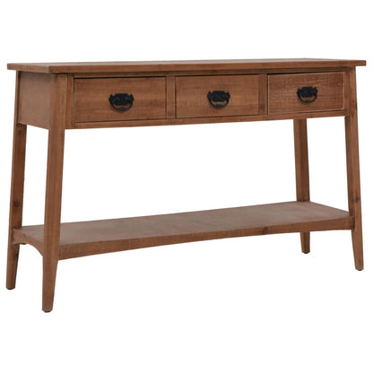 246122 vidaXL Console Table Solid Fir Wood 126x40x77,5 cm Brown