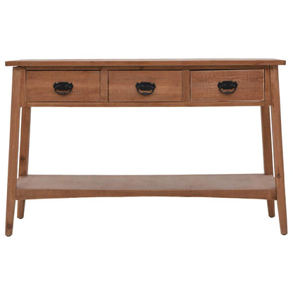 246122 vidaXL Console Table Solid Fir Wood 126x40x77,5 cm Brown