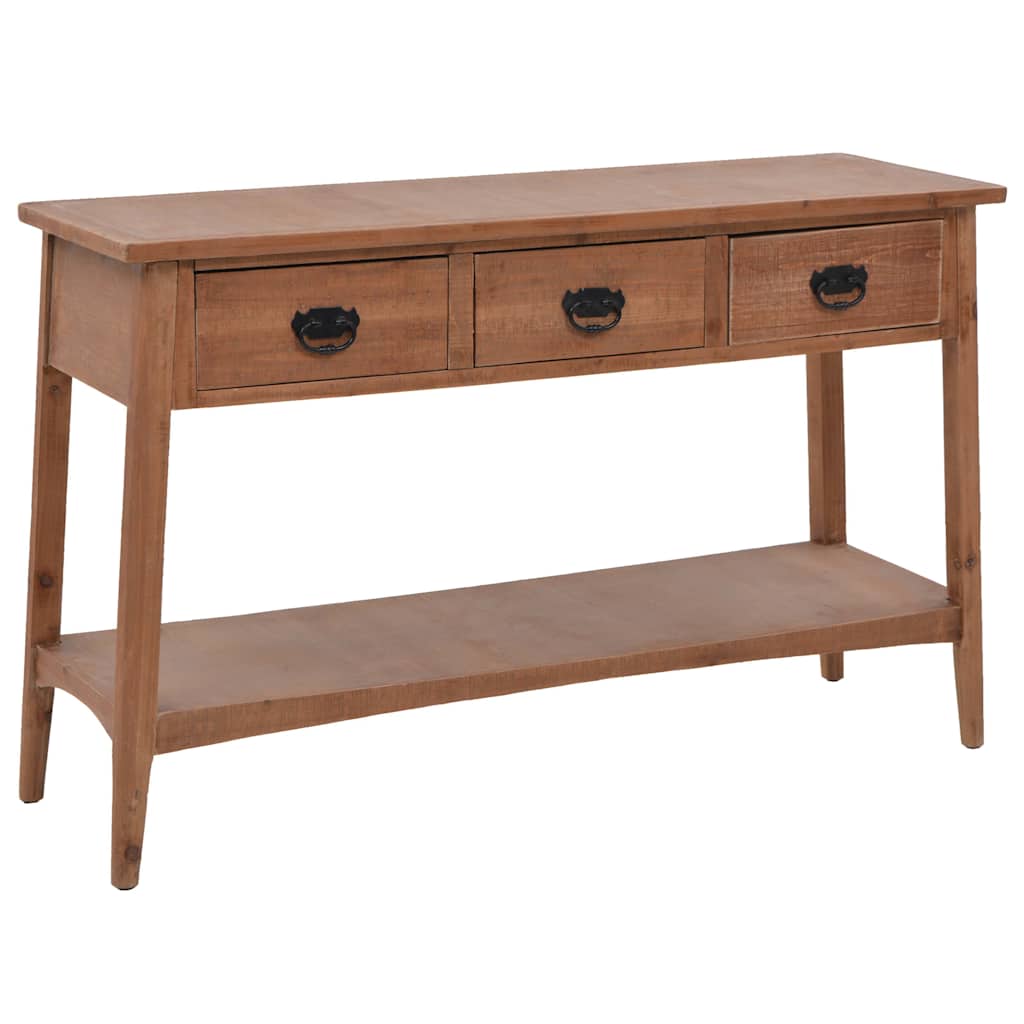246122 vidaXL Console Table Solid Fir Wood 126x40x77,5 cm Brown