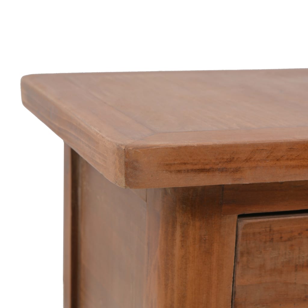 vidaXL Bedside Cabinet | Brown | Solid Fir Wood | 40x29x68cm | Storage