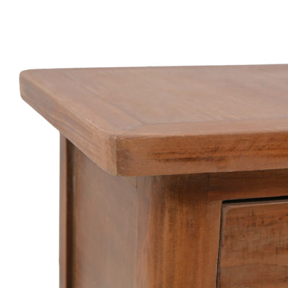 vidaXL Bedside Cabinet | Brown | Solid Fir Wood | 40x29x68cm | Storage