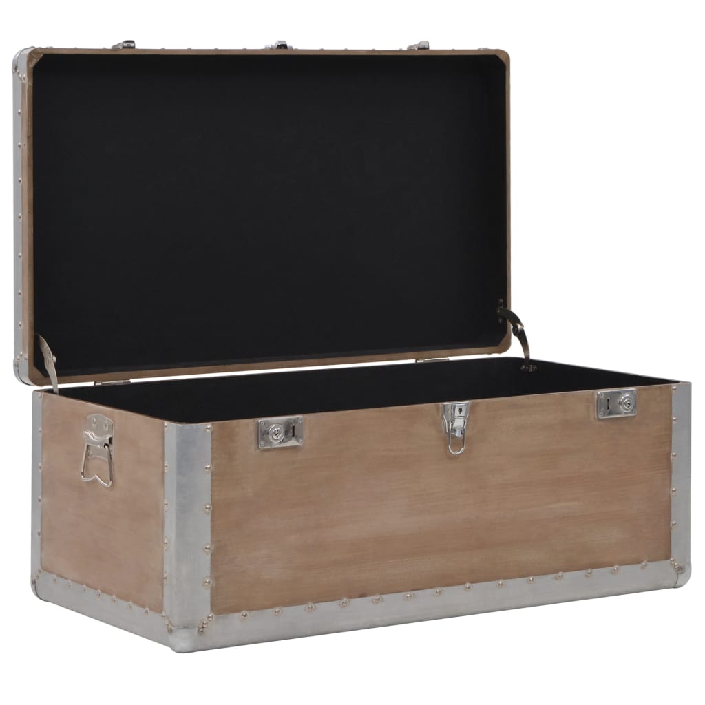 246124 vidaXL Storage Box Solid Fir Wood 91x52x40 cm Brown