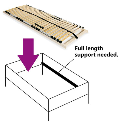 vidaXL Bed Slatted Base | Natural wood | Beech wood frame, birch slats