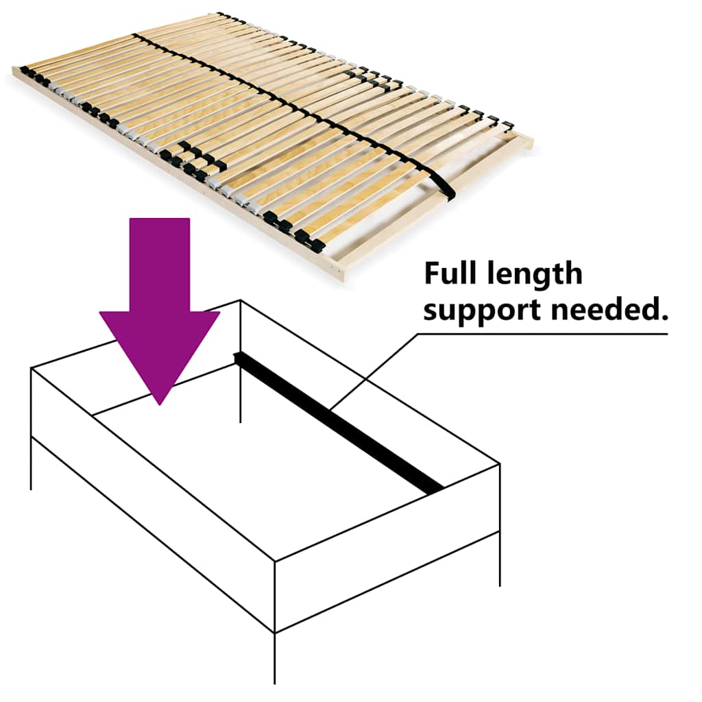 vidaXL Bed Slatted Base | Natural beech/ birch | Solid beechwood, birch slats