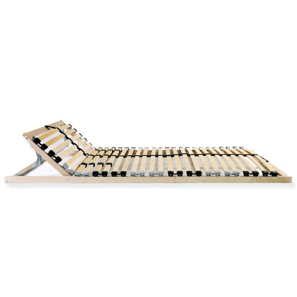 vidaXL Bed Slatted Base | Natural wood | Solid beechwood frame, birch slats