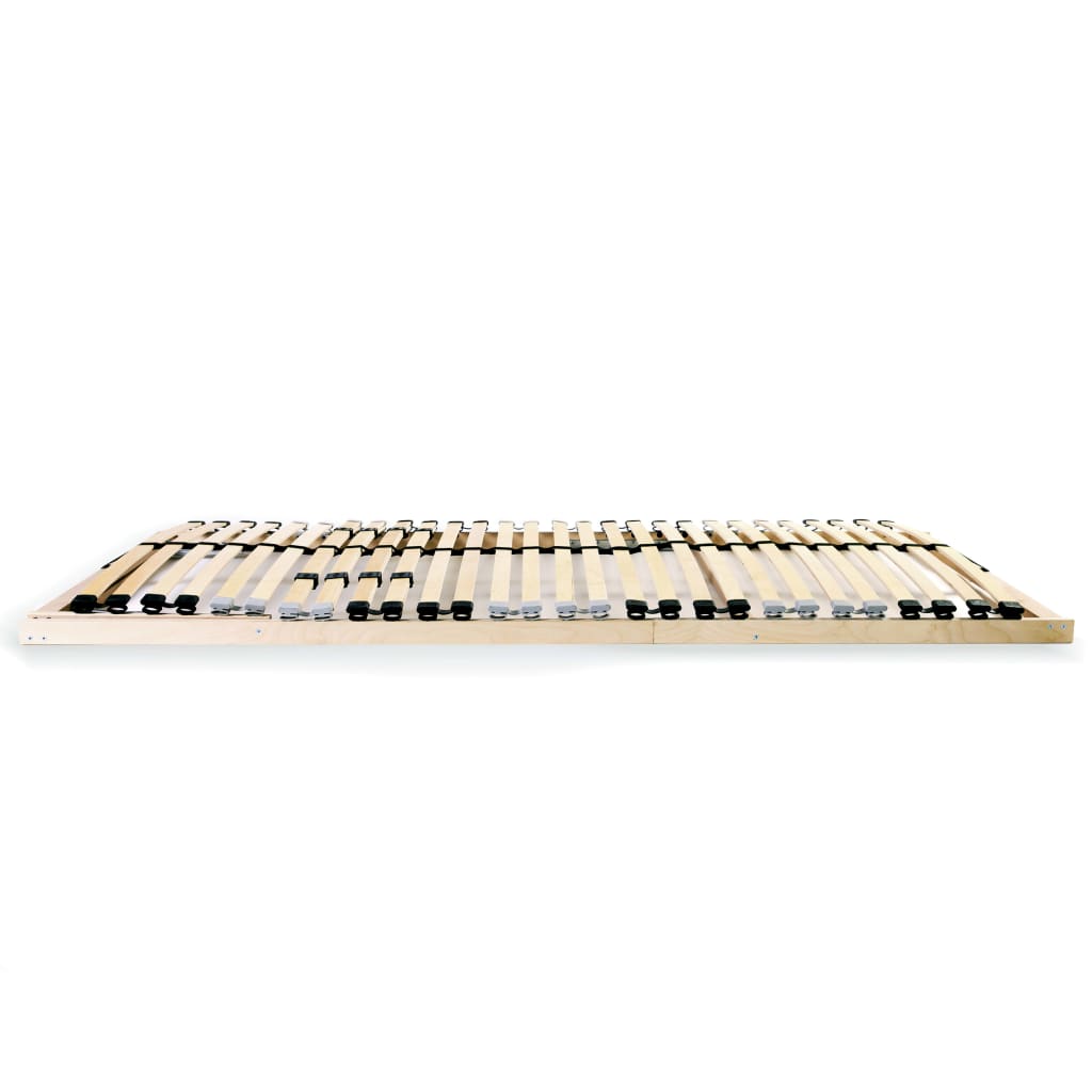 vidaXL Bed Slatted Base | Natural wood | Solid beechwood frame, birch slats