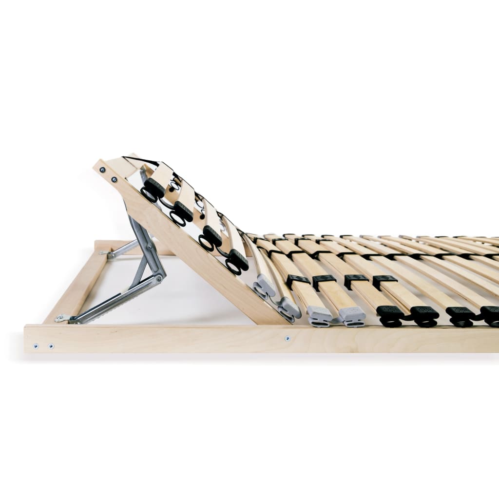 vidaXL Bed Slatted Base | Natural wood | Solid beechwood frame, birch slats