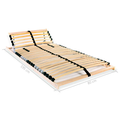 vidaXL Bed Slatted Base | Natural wood | Solid beechwood frame, birch slats