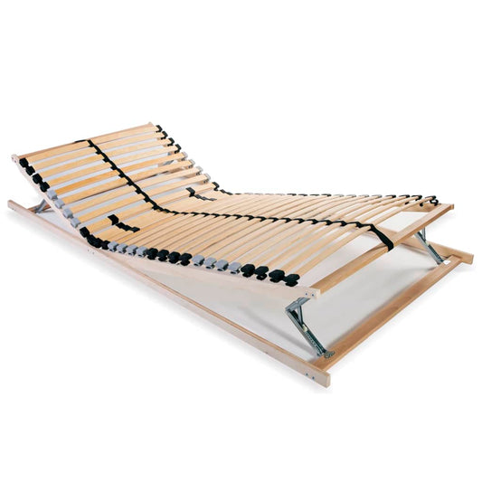 vidaXL Bed Slatted Base | Beech | Solid beech wood frame, Birch slats