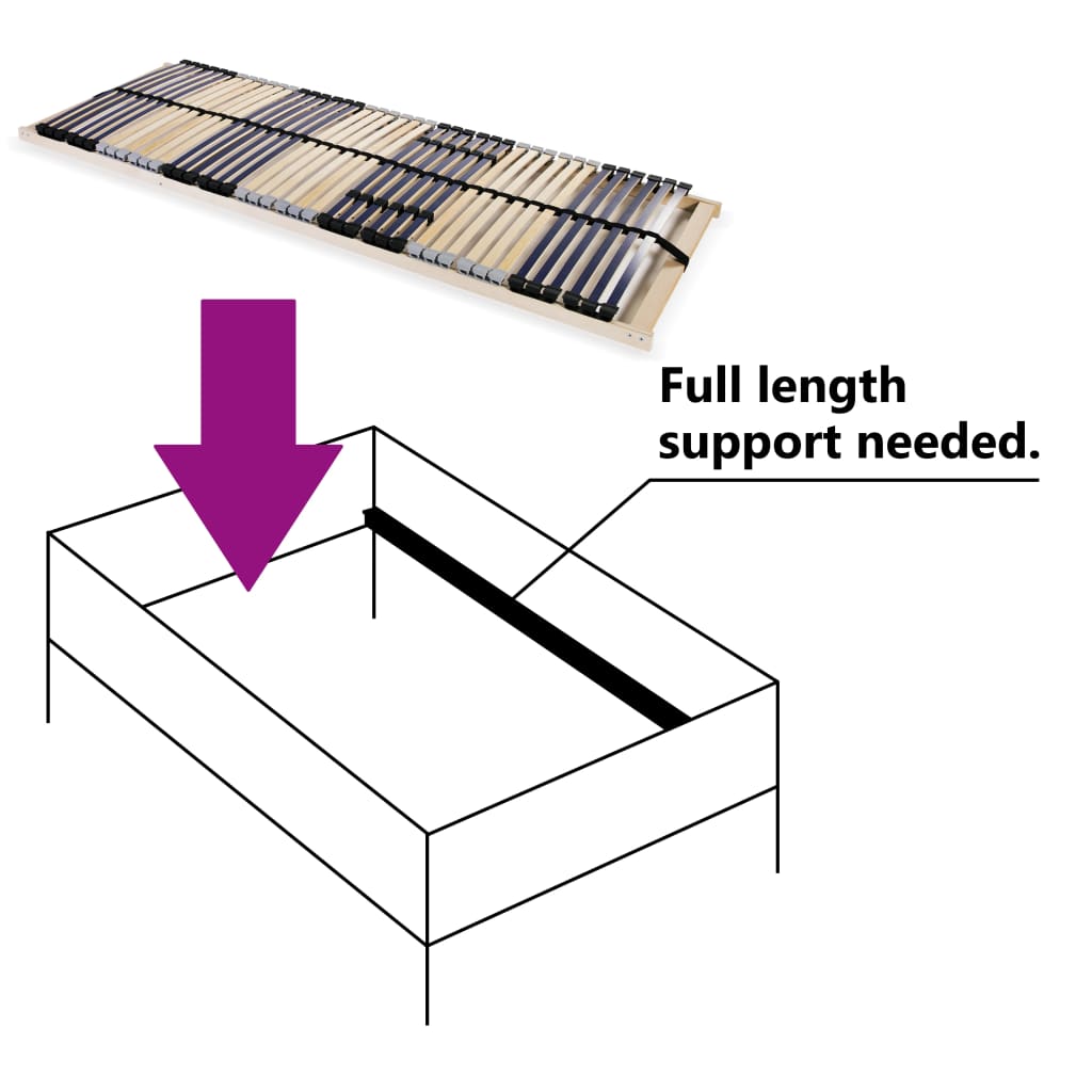 vidaXL Bed Base | Beechwood and Birch | Solid Beechwood and Birch | 70x200 cm