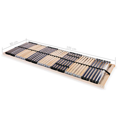vidaXL Slatted Bed Base without Mattress with 42 Slats 7 Zones 80x200 cm