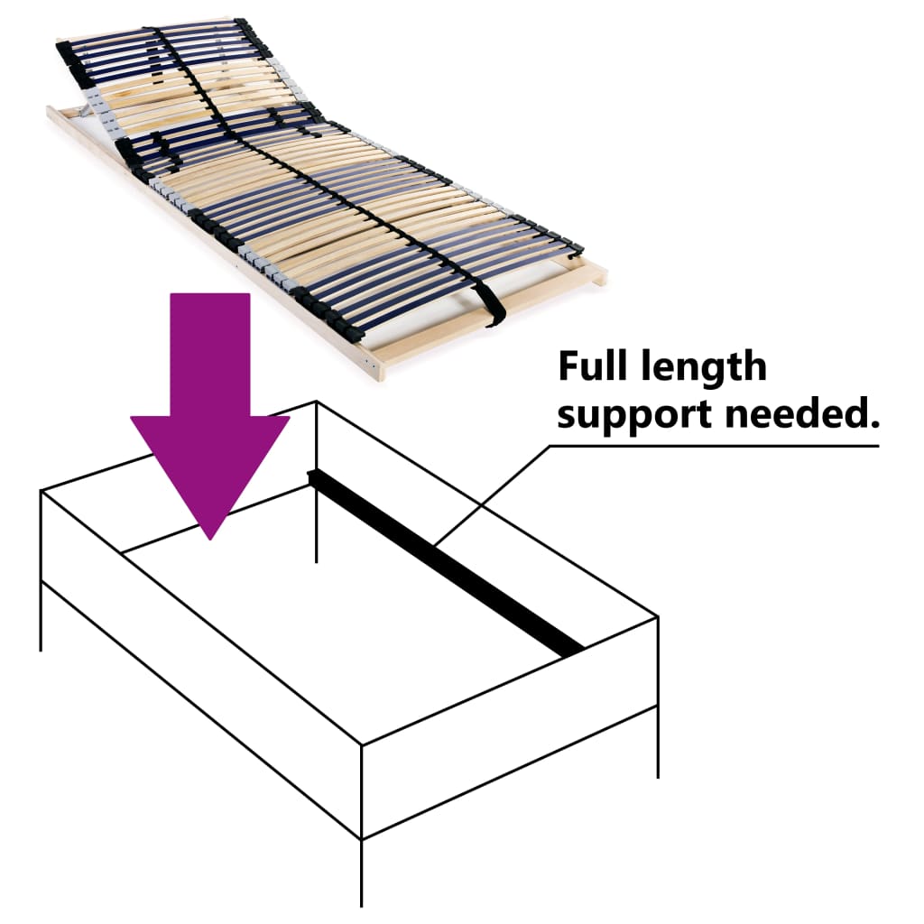 vidaXL Bed Base | Beechwood | Solid beechwood frame | Single