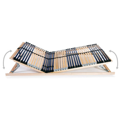 vidaXL Slatted Bed Base without Mattress with 42 Slats 7 Zones 100x200 cm