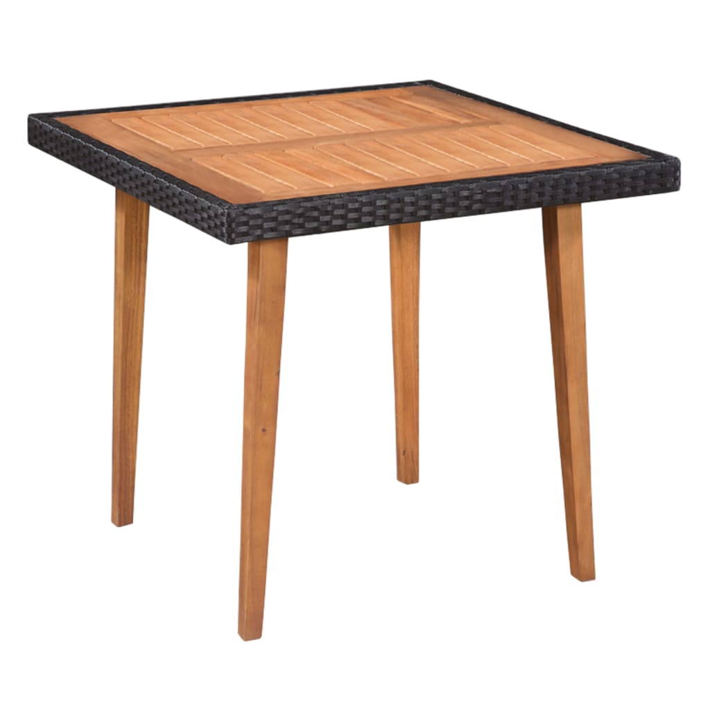 vidaXL Dining Set | Black and brown | PE rattan, solid acacia wood | Medium