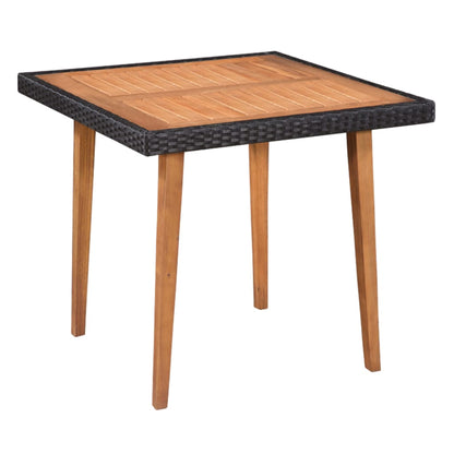 vidaXL Dining Set | Black and brown | PE rattan, solid acacia wood | Medium