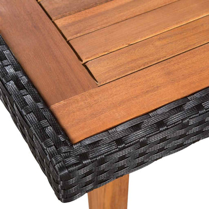 44074 vidaXL 5 Piece Outdoor Dining Set Poly Rattan Black and Brown