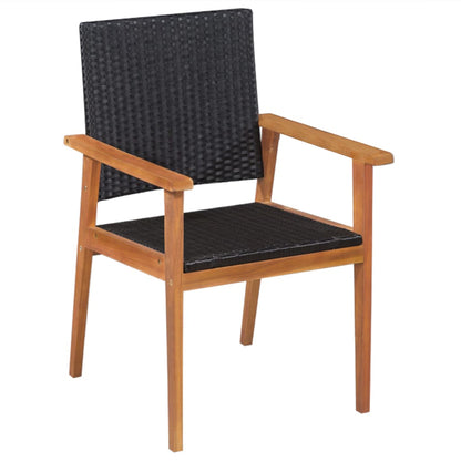 vidaXL Dining Set | Black | PE rattan | 5 Piece Set | Durable
